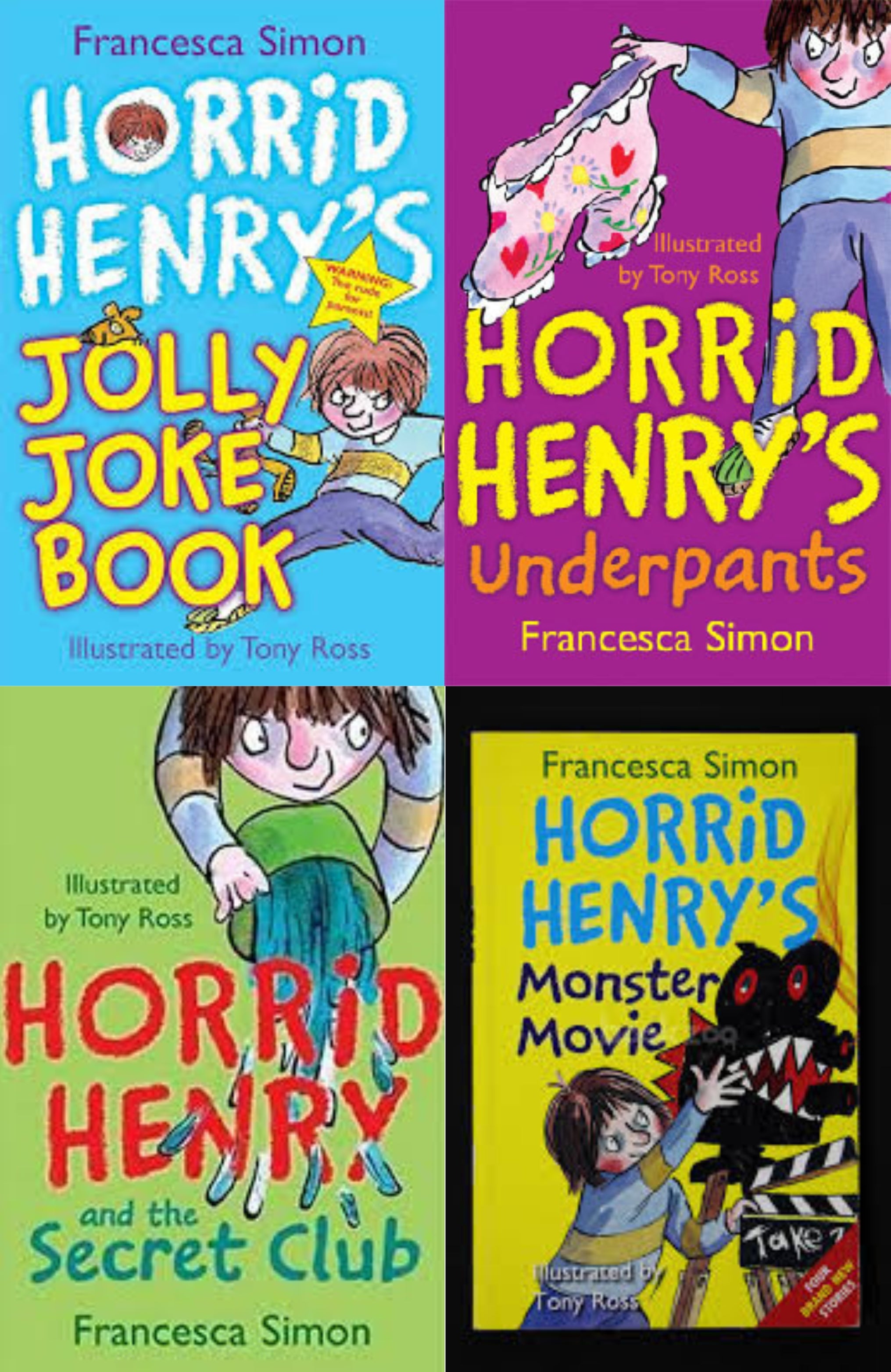 Horrid Henry Meets The Queen and Other Stories Francesca Simon 4 Book Set