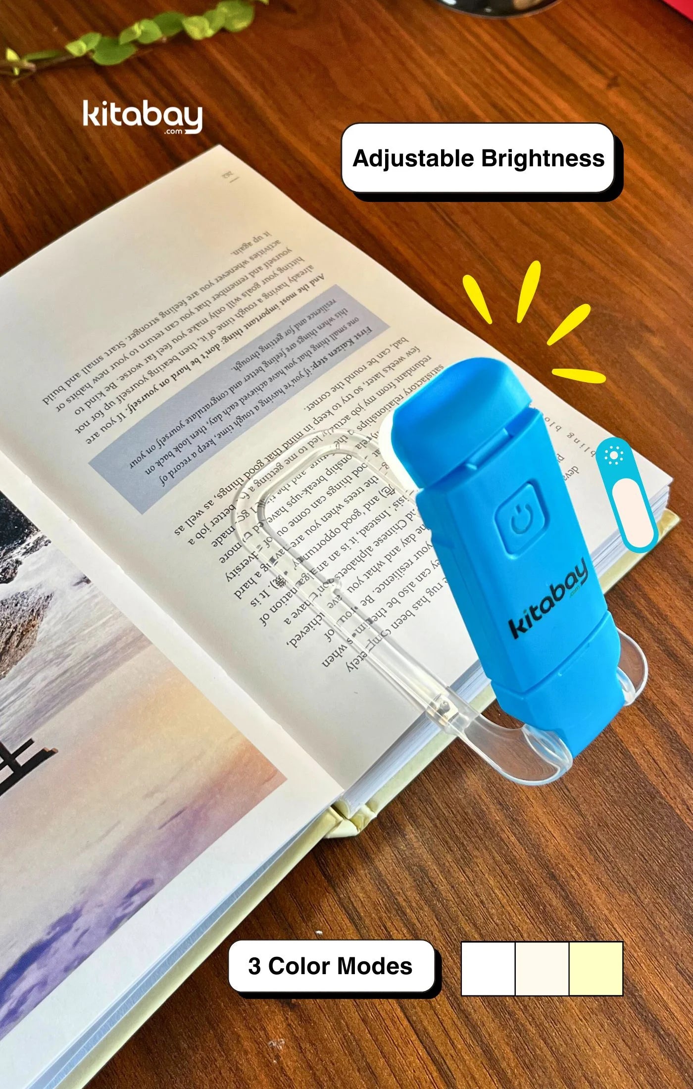 LED USB Rechargeable Book Reading Light | 3 Color Modes &amp; Adjustable Brightness