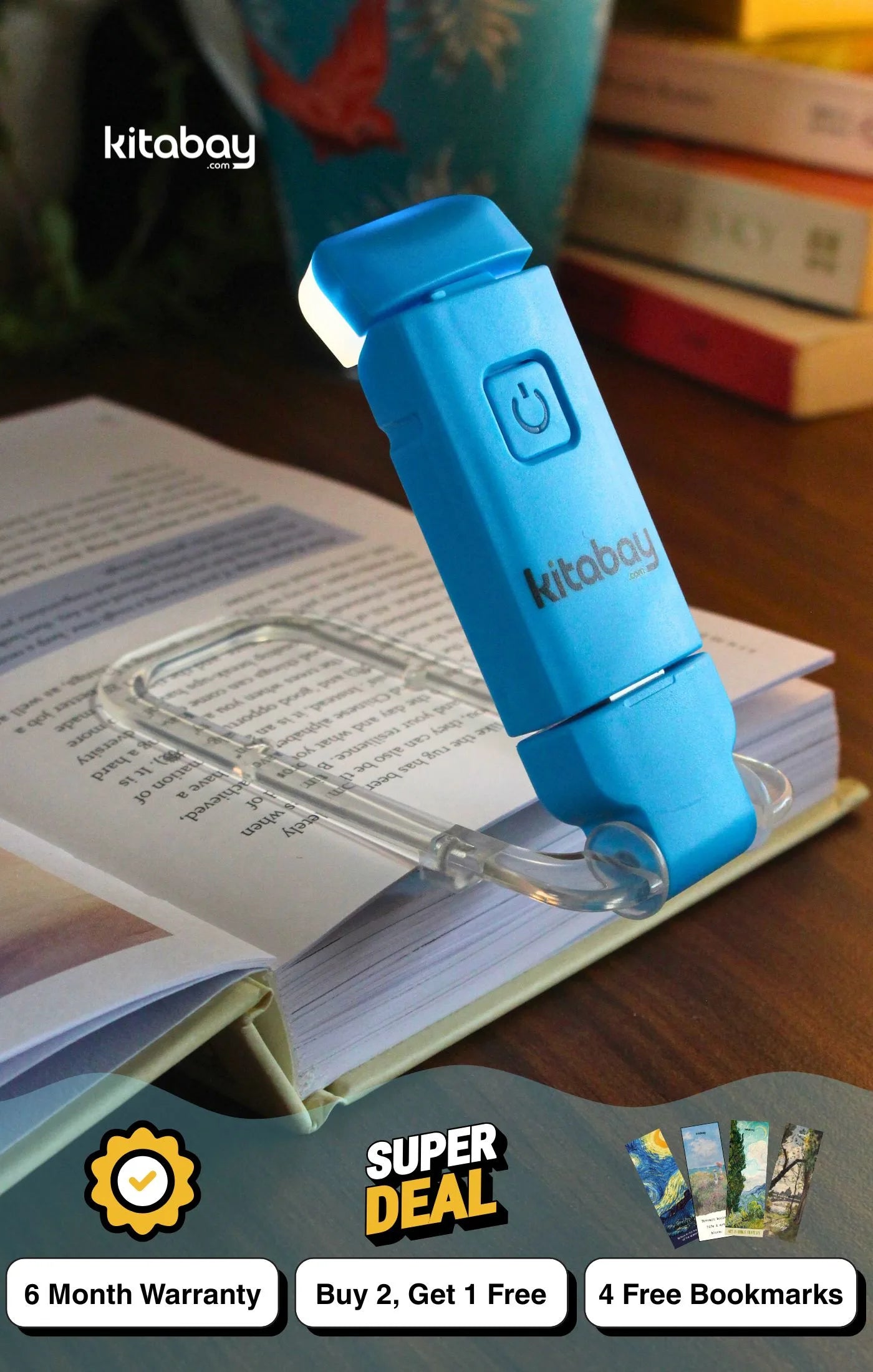 LED USB Rechargeable Book Reading Light | 3 Color Modes &amp; Adjustable Brightness