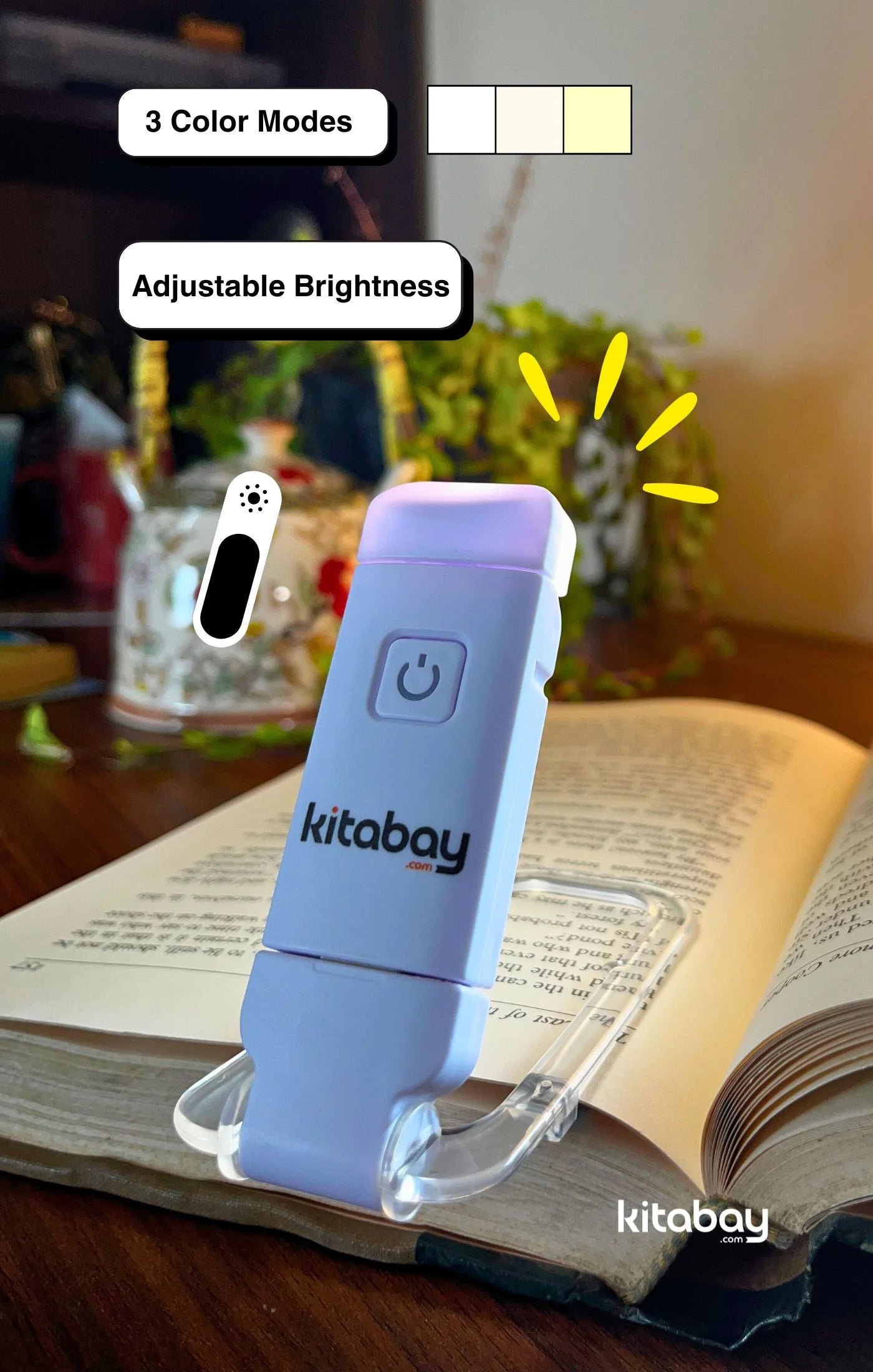 LED USB Rechargeable Book Reading Light | 3 Color Modes &amp; Adjustable Brightness
