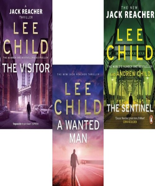 Lee Child Bestseller book Combo ( The Sentinel, The Visitor, A Wanted Man )