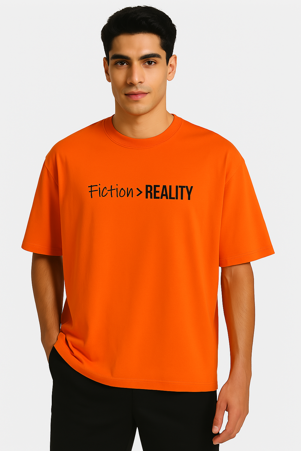Fiction &gt; REALITY -  Oversized T-Shirt
