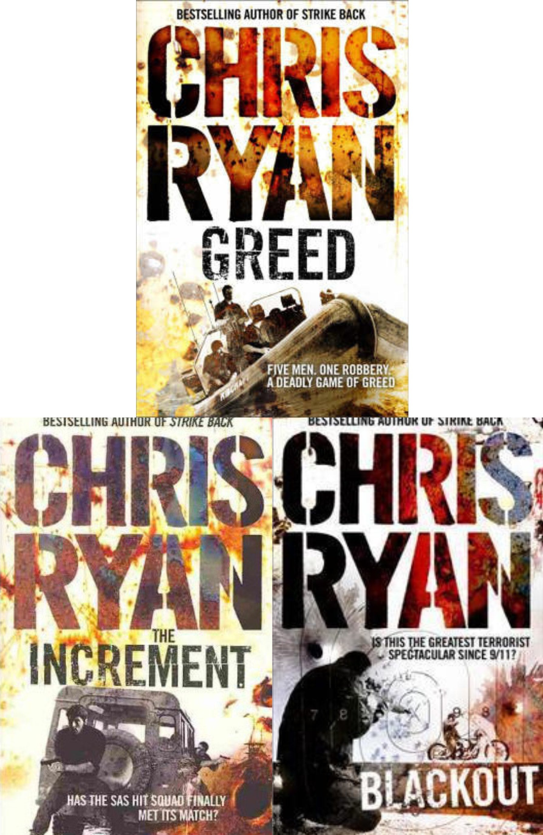 Chris Ryan Gift Set.Blackout,Greed and the Increment.