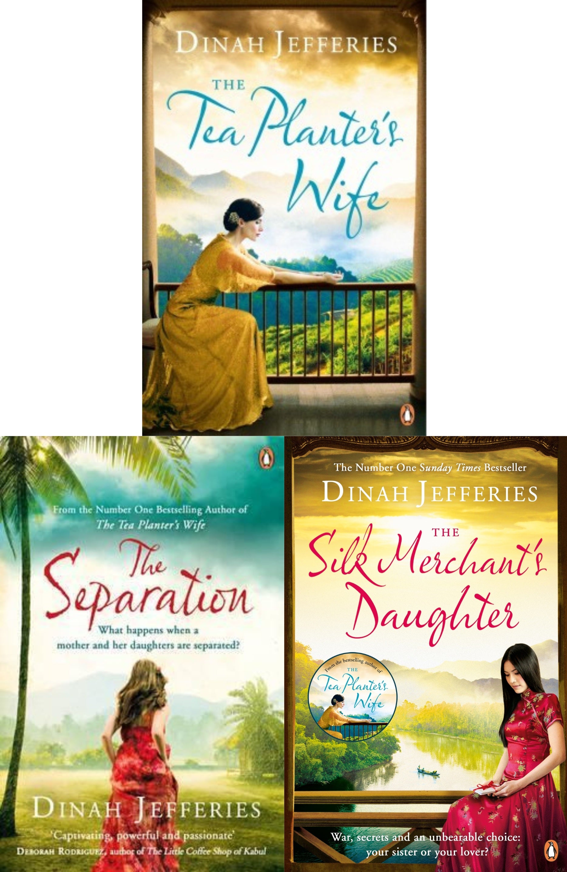 Dinah Jefferies Bestseller Book Combo ( The Tea Planter&#39;s Wife, The Silk Merchant&#39;s Daughter, The Separation )
