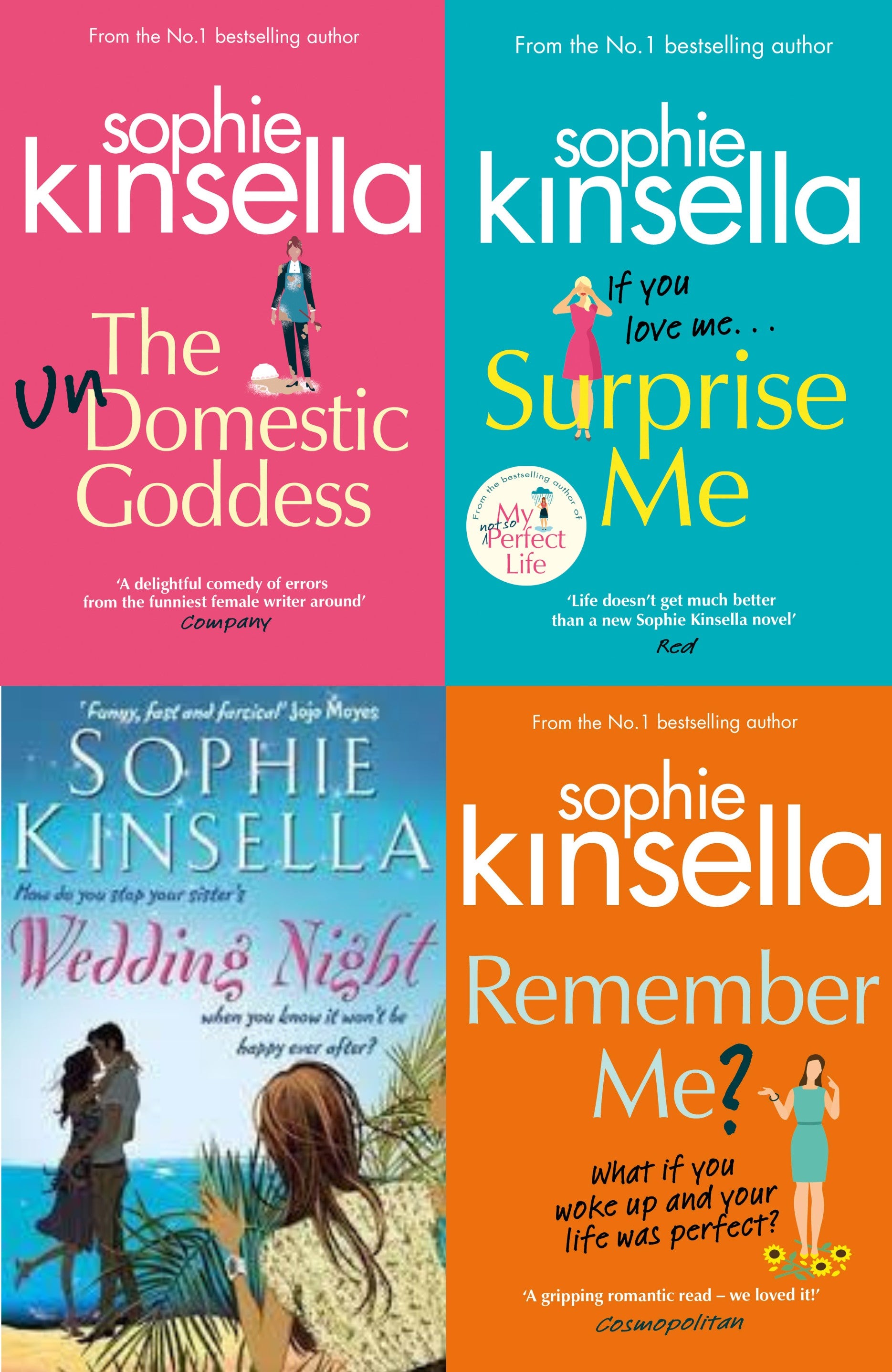 Sophie Kinsella Bestseller Book Combo ( Remember Me?, The Undomestic Goddess, Wedding Night, Surprise )
