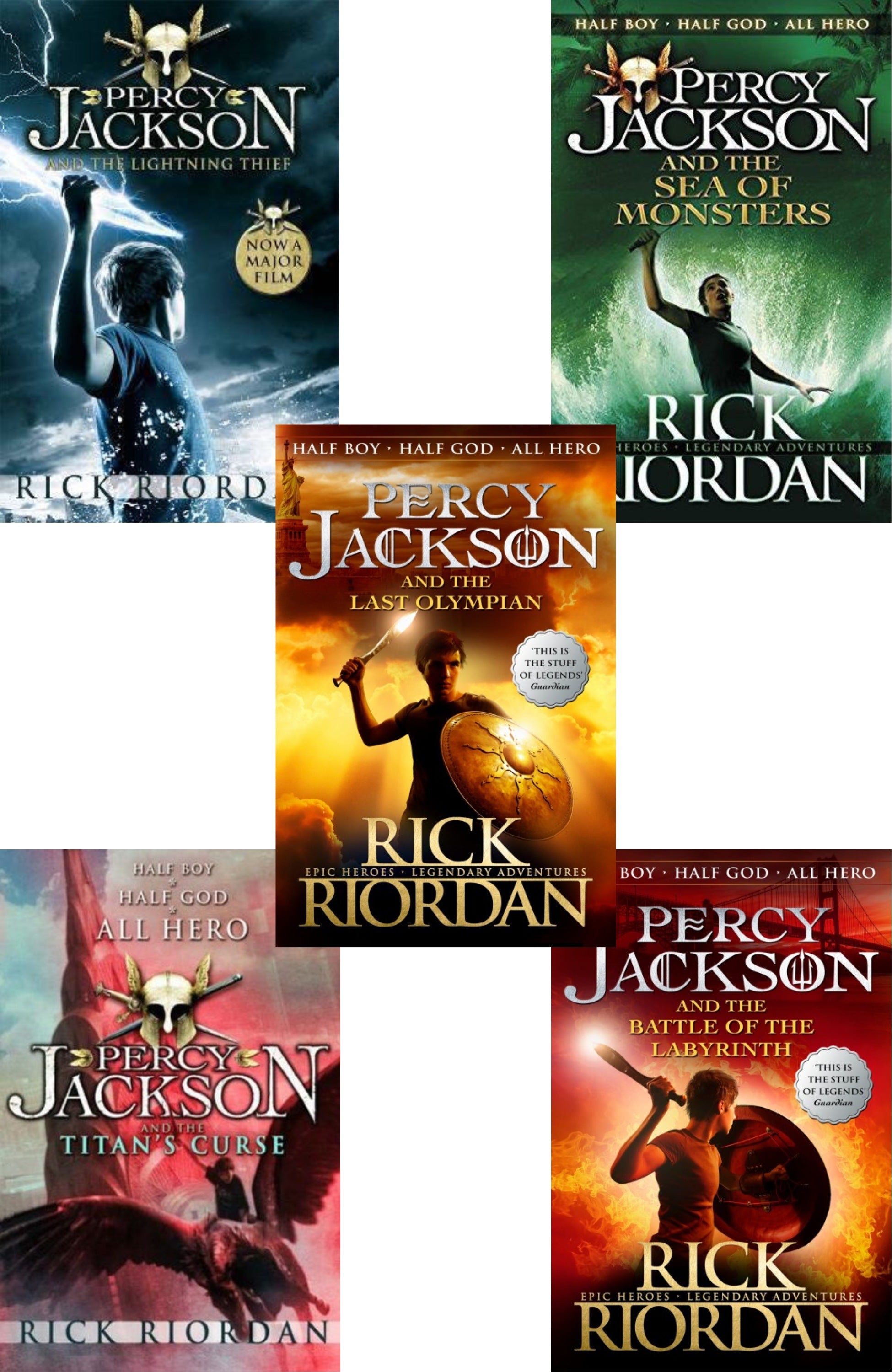 Percy Jackson Collection. The Lightning Thief, The Sea of Monsters, The Titan&#39;s Curse, The Battle of The Labyrinth, The Last Olympian and The Demigod Files