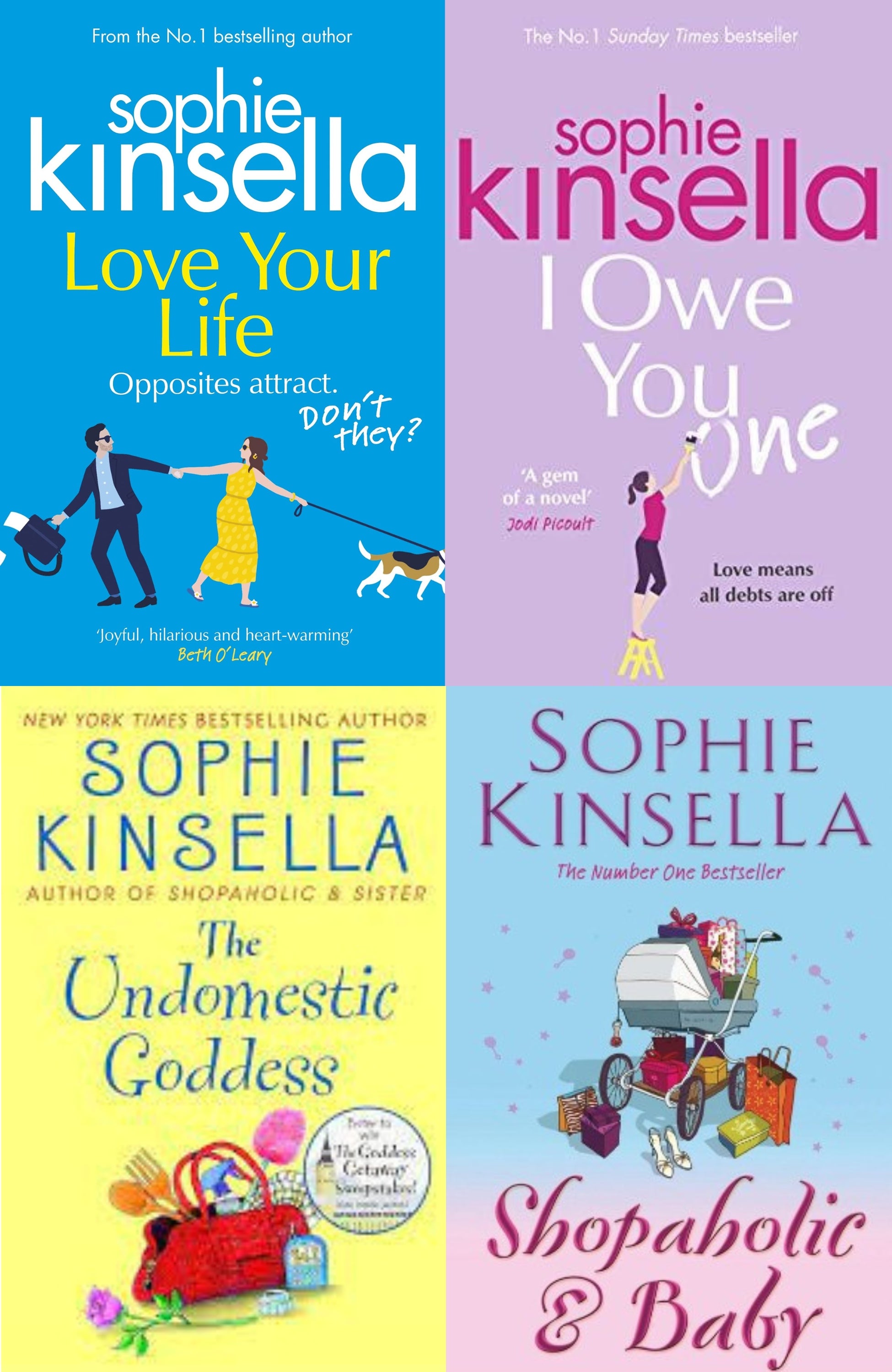 Sophie Kinsella Bestseller Book Combo ( The Undomestic Goddess, I Owe You One, Love Your Life, Shopaholic and Baby )