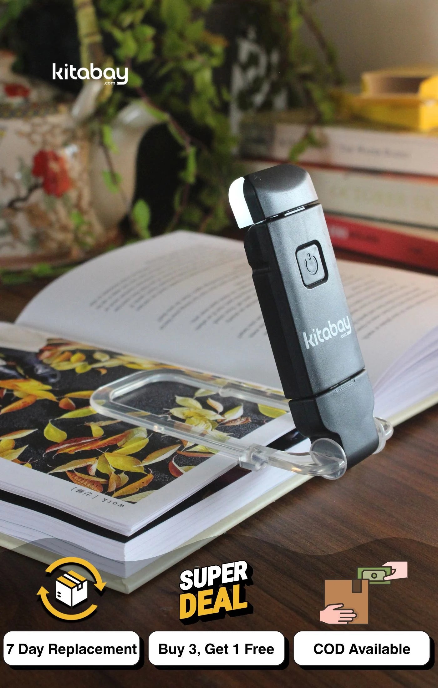 LED USB Rechargeable Book Reading Light | 3 Color Modes &amp; Adjustable Brightness
