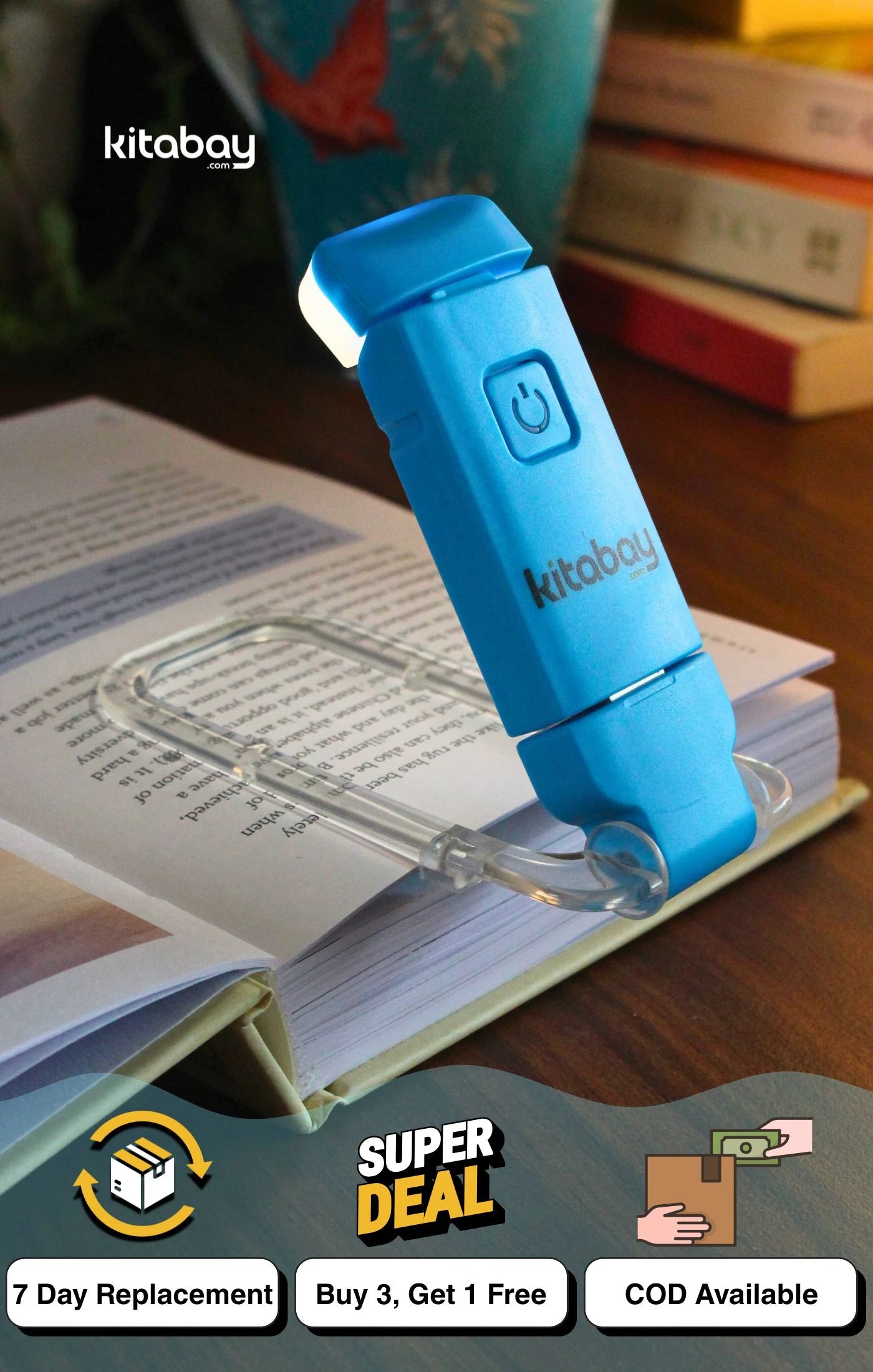 LED USB Rechargeable Book Reading Light | 3 Color Modes &amp; Adjustable Brightness