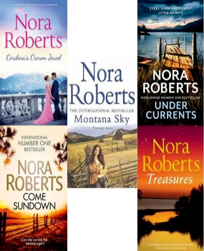 Nora Roberts Bestseller Book Combo ( Come Sundown, Under Currents, Treasures, Montana Sky, Cordina&#39;s Crown Jewel )