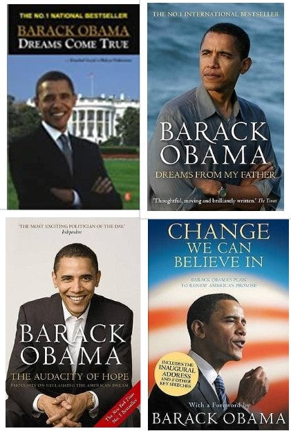 Barack Obama Bestseller Book Combo ( Barack Obama, Dreams from My Father, The Audacity of Hope, Change We Can Believe In )