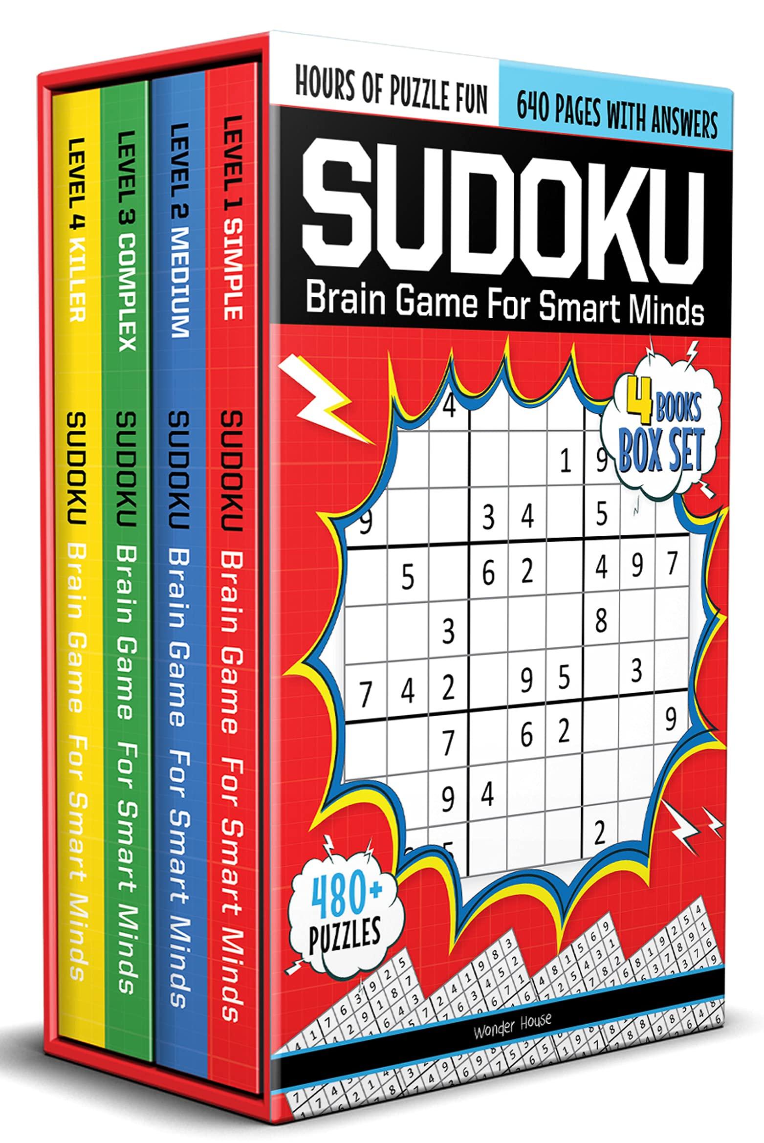 Sudoku - Brain Booster Puzzles for Kids: Box Set Of 4 Books (Levels 1-4) (Brain Games For Smart Minds)