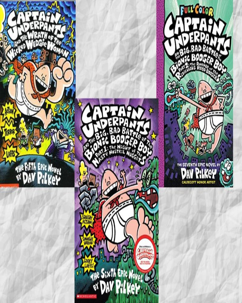 Captain Underpants Series Box Set ( The Big, Bad Battle of the Bionic Booger Boy Part One:The Night of the Nasty Nostril Nuggets )
